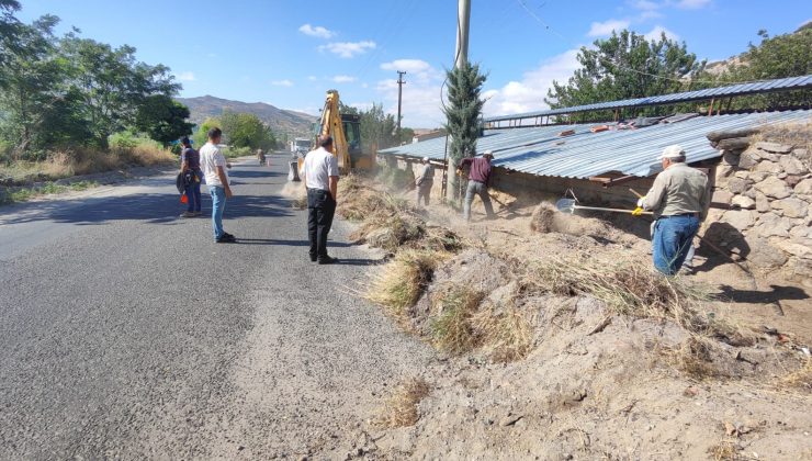 Kanyurt mevkiinde yol genişleme çalışması başladı