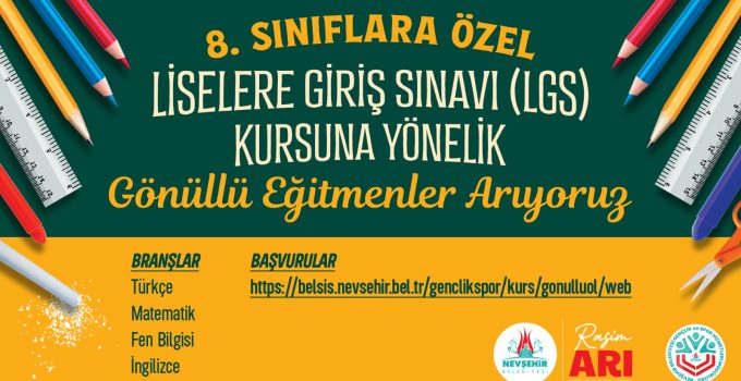 LGS Kursları için Gönüllü Eğitmen Başvuruları başladı