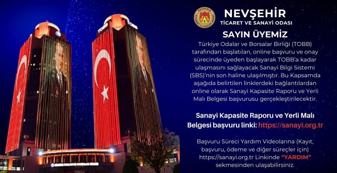 NTSO’dan Kapasite Raporu Ve Yerli Malı Belgesi başvuru kılavuzu hakkında duyuru