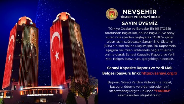 NTSO’dan Kapasite Raporu Ve Yerli Malı Belgesi başvuru kılavuzu hakkında duyuru