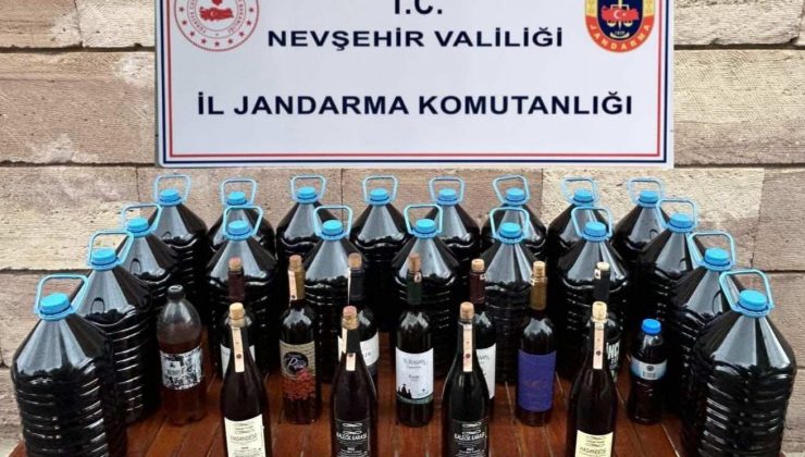 Avanos’ta 105 Litre Kaçak/Sahte Şarap Ele Geçirildi