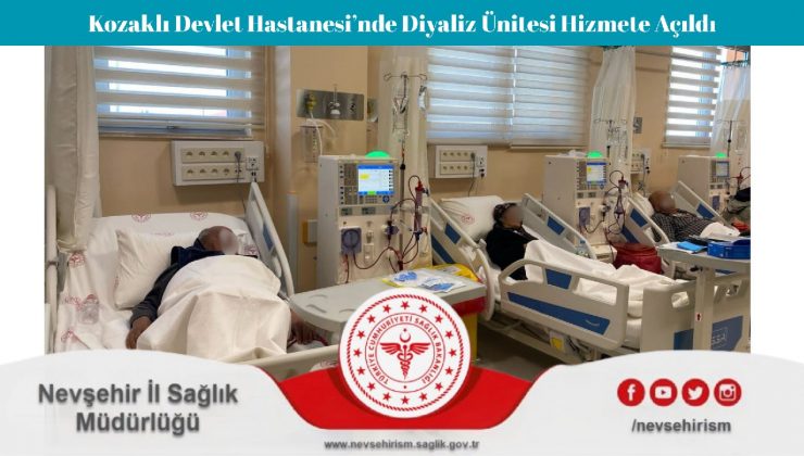 Kozaklı Devlet Hastanesi’nde Diyaliz Ünitesi Hizmete Açıldı